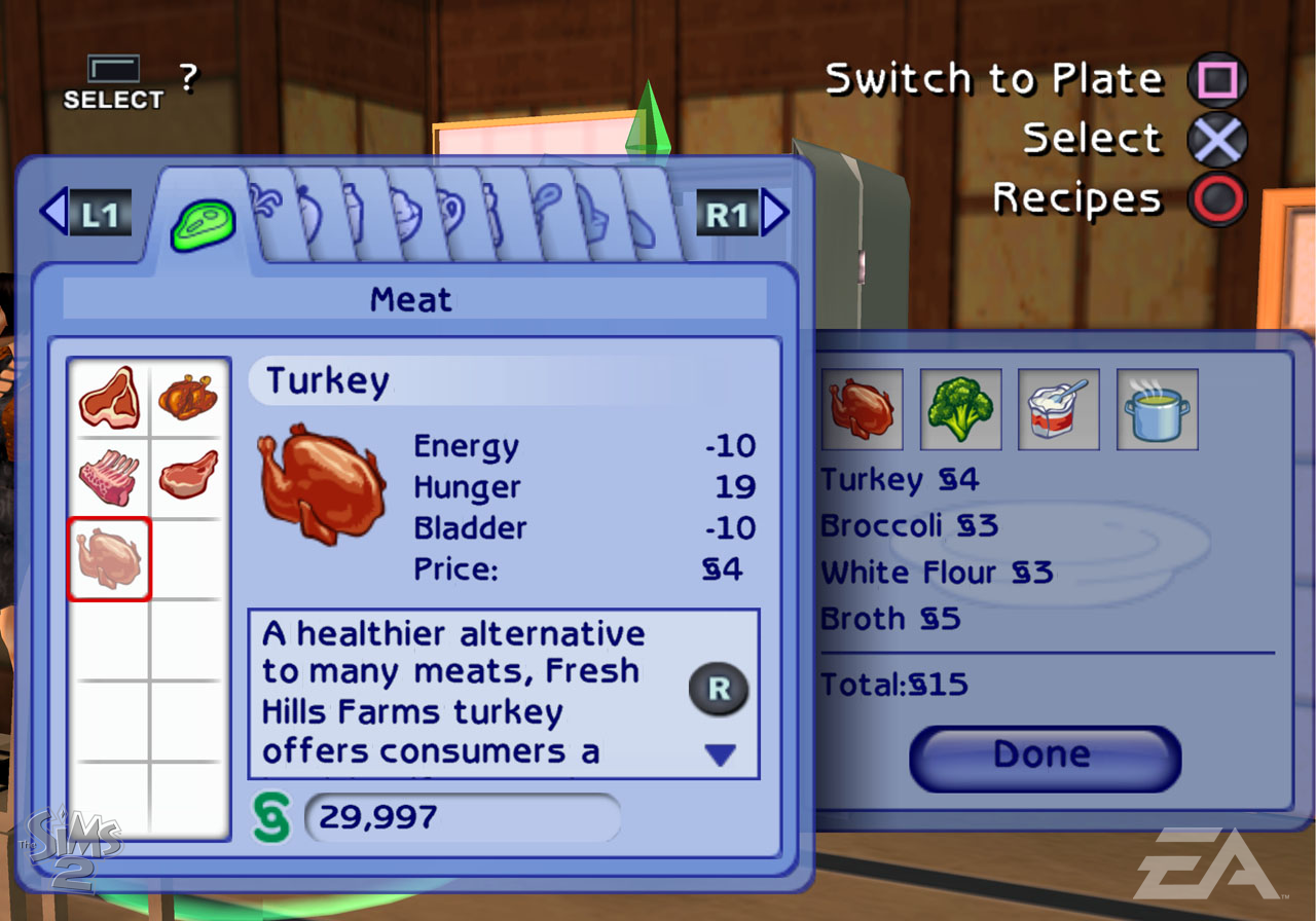 sims2 console 090905 foodselection meat