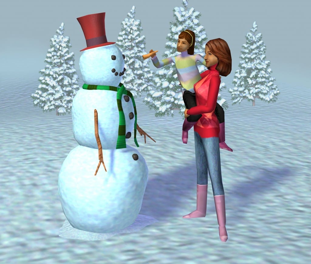 The Sims 1 Base Game And Expansions: Official Features And Assets 117 snowman build final