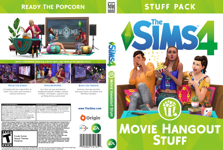 The Sims 4 Movie Hangout Stuff Custom Box Art
