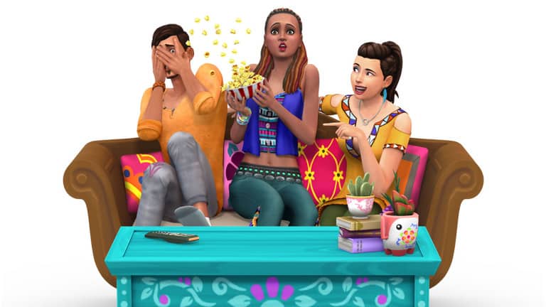 The Sims 4 Movie Hangout Stuff Boxart Render