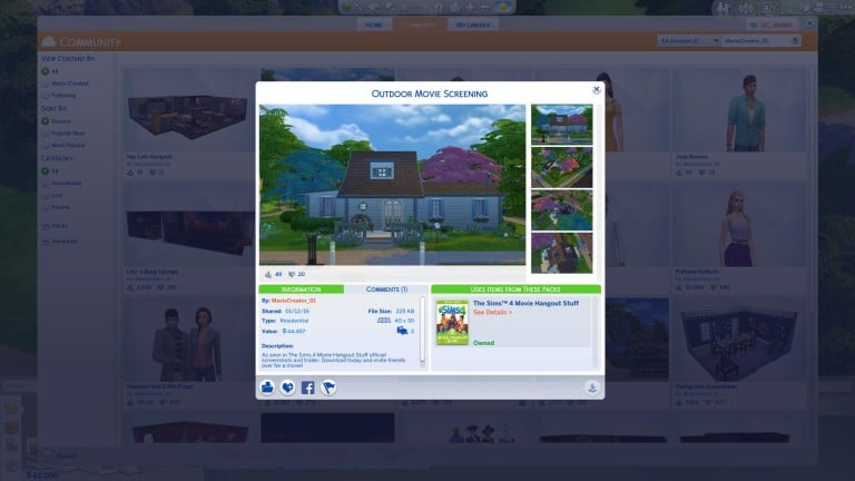 The Sims 4 Movie Hangout Stuff: Official Lots, Houses and Sims