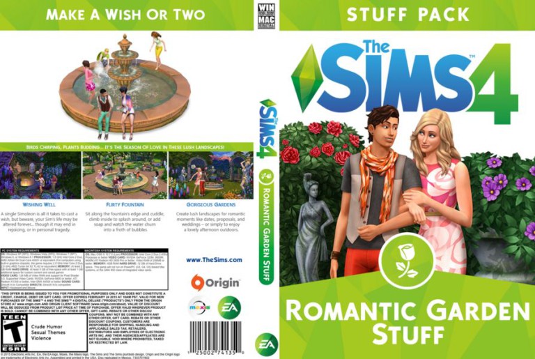 The Sims 4 Romantic Garden Stuff Custom Boxart