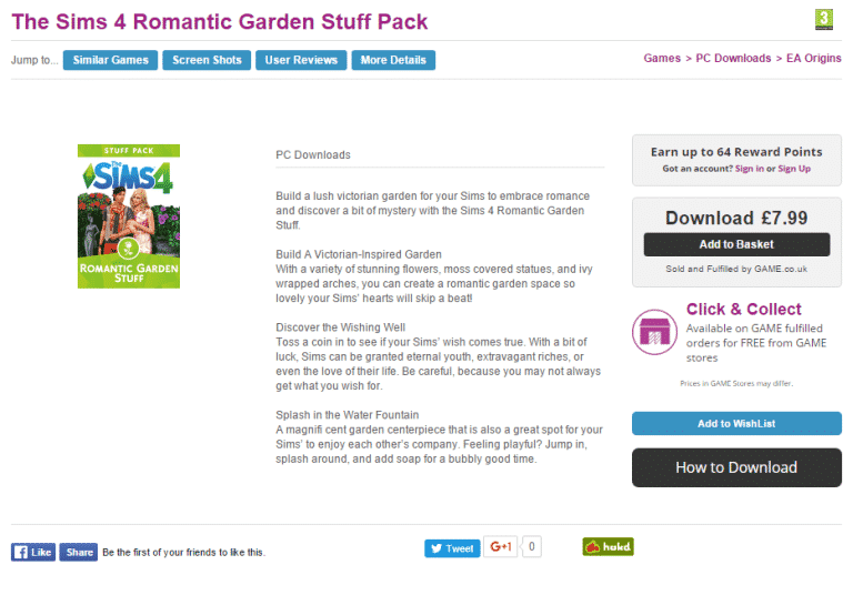 The Sims 4 Romantic Garden Available on GAME UK!
