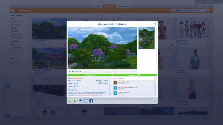 The Sims 4 Romantic Garden: Official Lot and Households