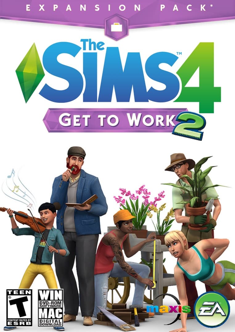 New Expansion Pack: The Sims 4 Get To Work 2 Box Art