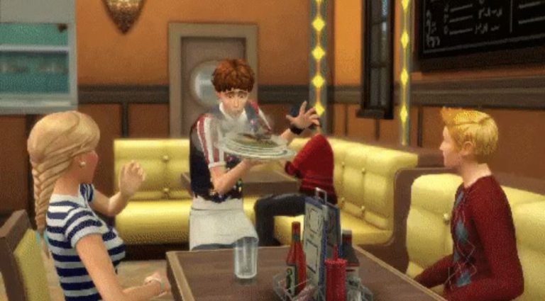 The Sims 4 Dine Out: Clumsy Waiter GIF