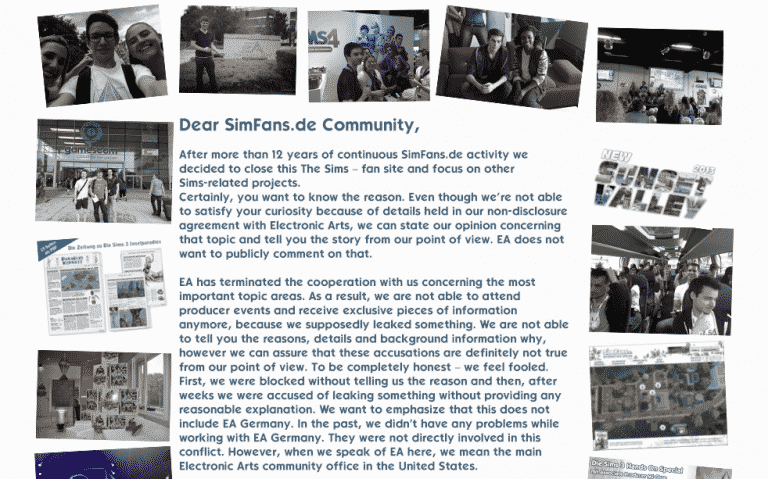 Sad news for the German Community: SimFans.de is closing down!