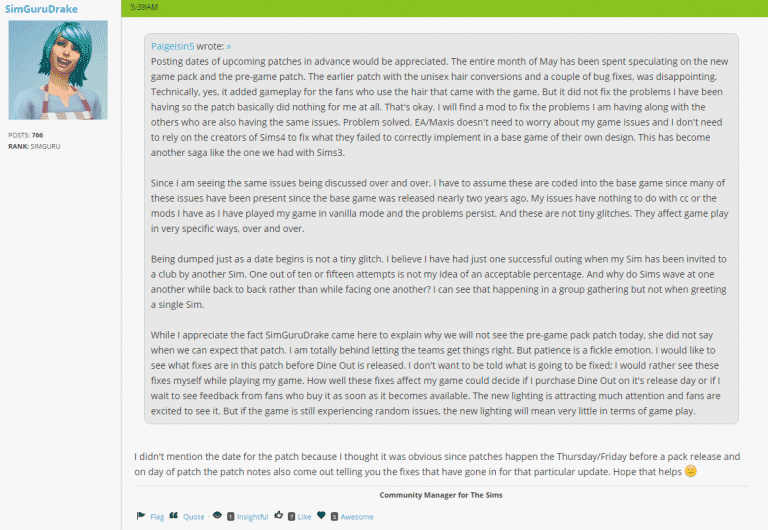 Heads up: The Sims 4 Update coming June 2nd