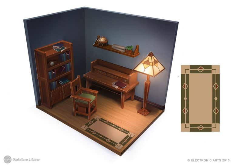 The Sims 4: Room Concept Art by Gzel
