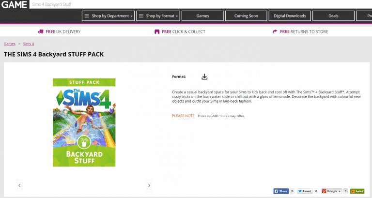 Purchase The Sims 4 Backyard Stuff on GAME UK