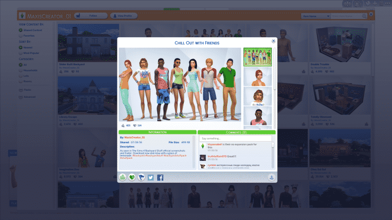 The Sims 4 Backyard Stuff: Official Lot and Households