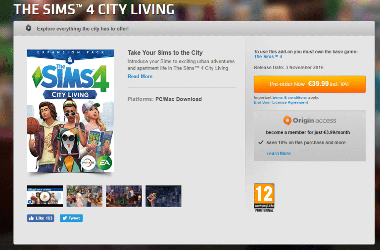 The Sims 4 City Living: Official Features + Origin Pre-Order