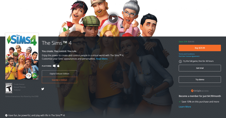 The Sims 4: Save 33% / 25% on the Base Game