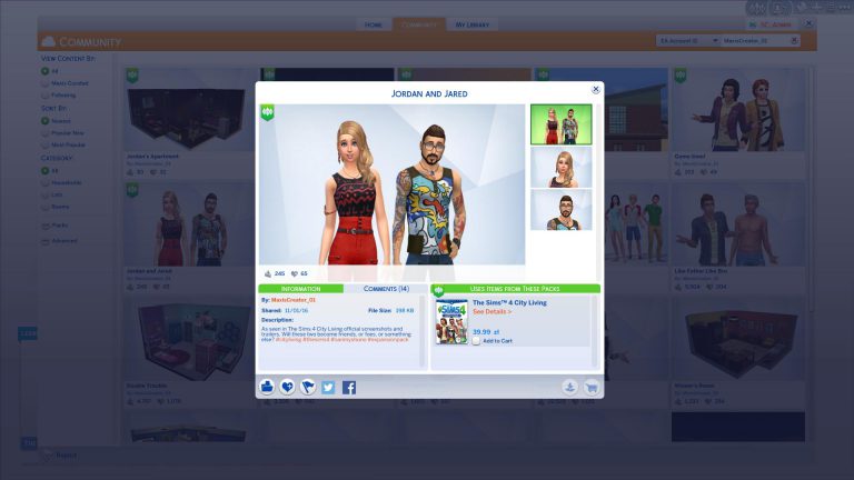 The Sims 4 City Living: Official Lots, Rooms and Households