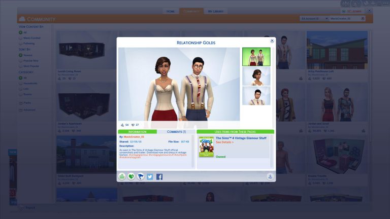 The Sims 4 Vintage Glamour: Official Household and Rooms