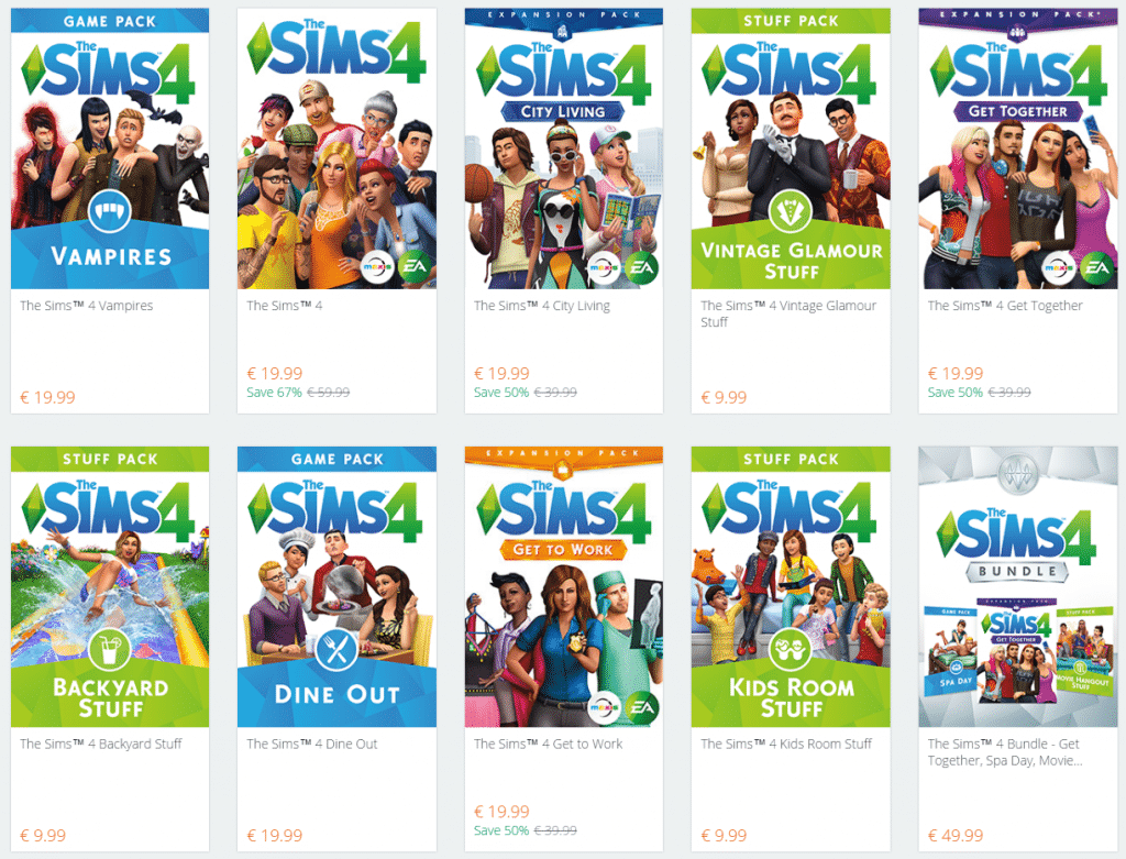 origin sims 4 expansions