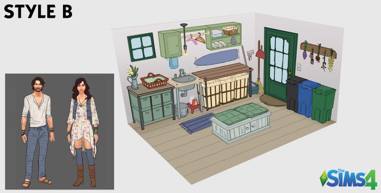The Sims 4 Eco Living Stuff: Style B Art Direction Wins!