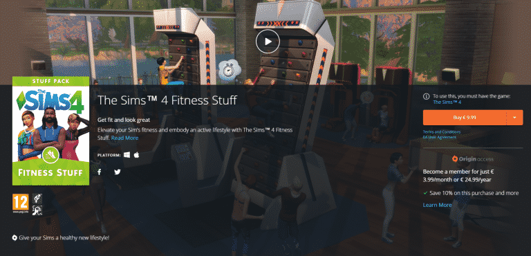 The Sims 4 Fitness Stuff NOW AVAILABLE on Origin!