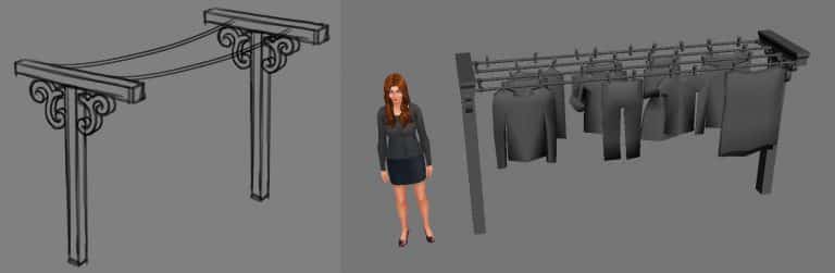 The Sims 4 Eco Living: Clothesline Concept Art