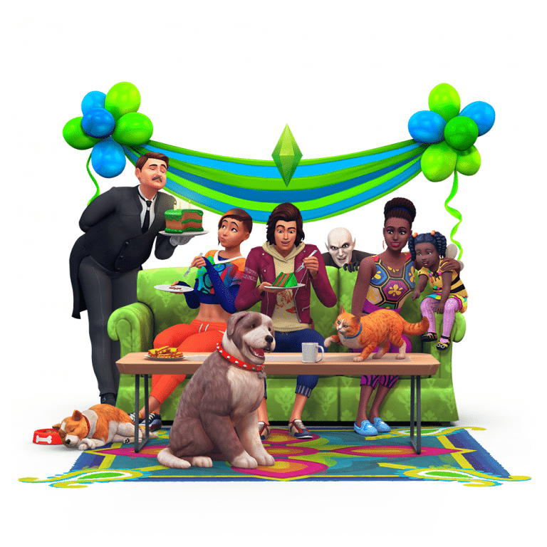 The Sims 4: 3rd Anniversary Render (Featuring Cats & Dogs)
