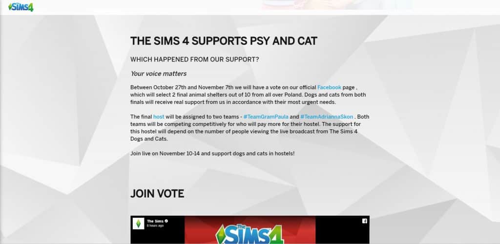 EA Poland and The Sims 4 Cats & Dogs are helping Animal Shelters