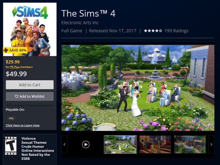 Playstation Plus: 40% off on The Sims 4 Base Game + Select Packs