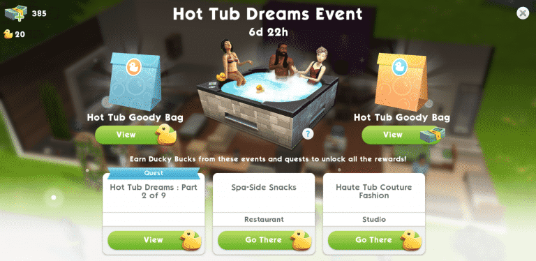 The Sims Mobile: Hot Tub Dreams Event is Now Live!