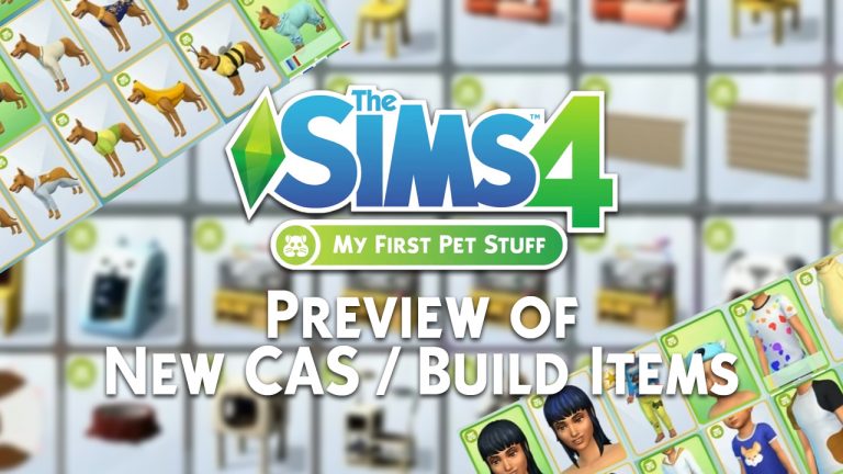 The Sims 4 My First Pet Stuff: Thumbnail Preview of New CAS & Build Items