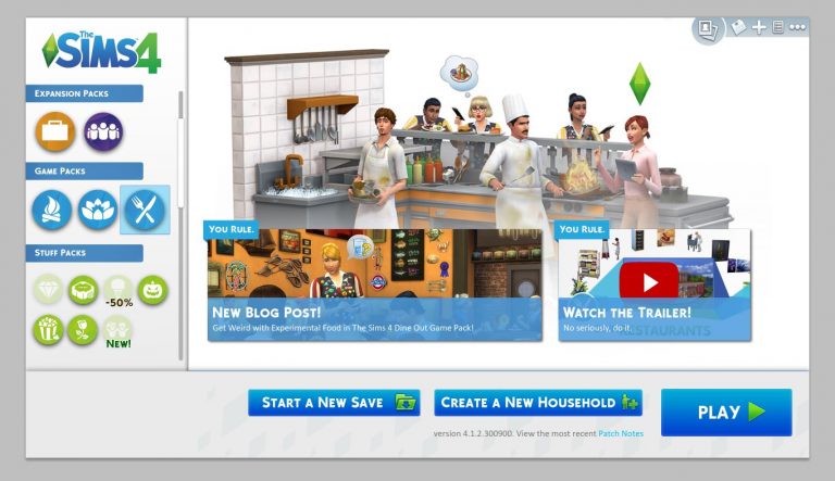 The Sims 4: Main Menu UI Concept