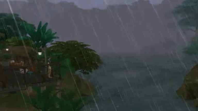 The Sims 4 Seasons: Footage of Rain and Thunder in Selvadorada