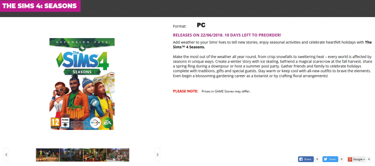 The Sims 4 Seasons: Now Available To Pre-Order From GAME UK