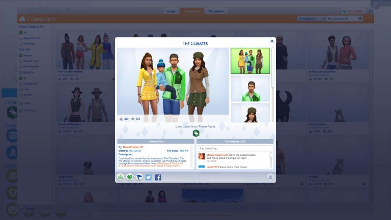 The Sims 4 Seasons: Official Households from the Promo Material