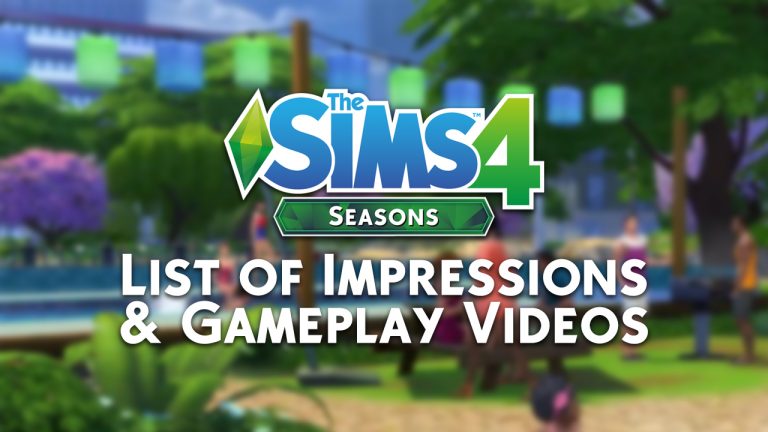 The Sims 4 Seasons: List of Impressions & Gameplay Videos from EA Play