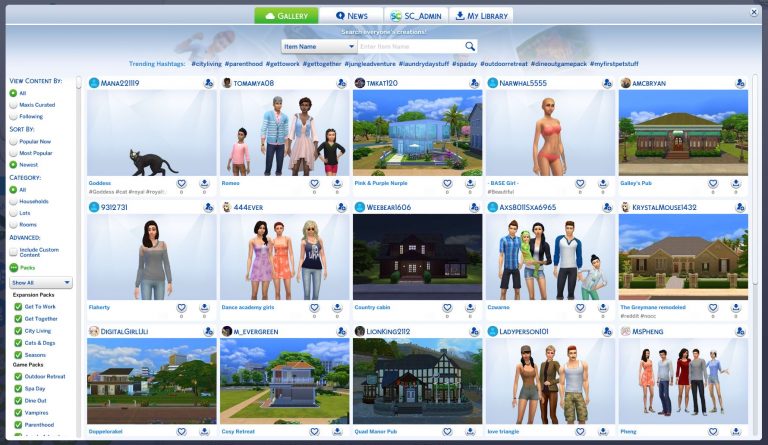 The Sims 4 Gallery: Default Filter Reverting Back to “Newest” Soon