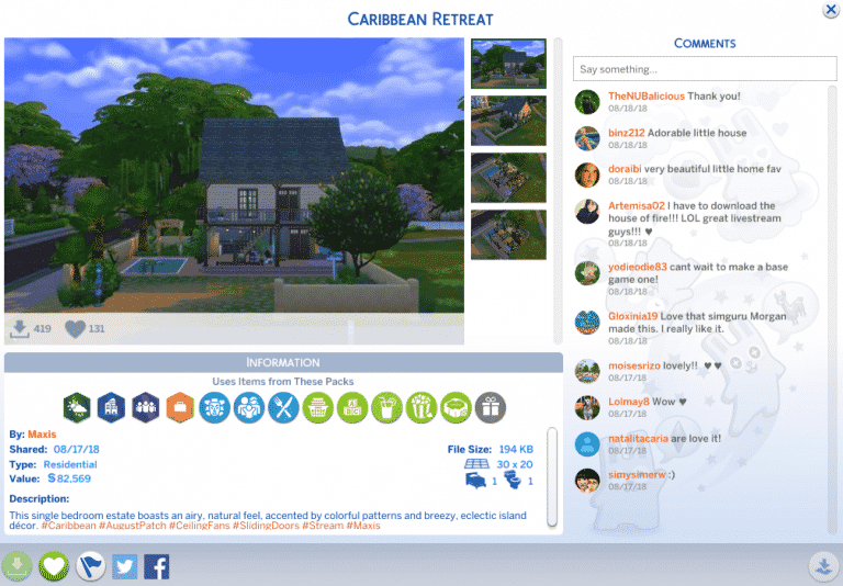 The Sims 4: Caribbean Update Official Gallery Creations