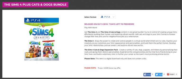 The Sims 4 Base Game + Cats & Dogs Bundle is coming to Consoles