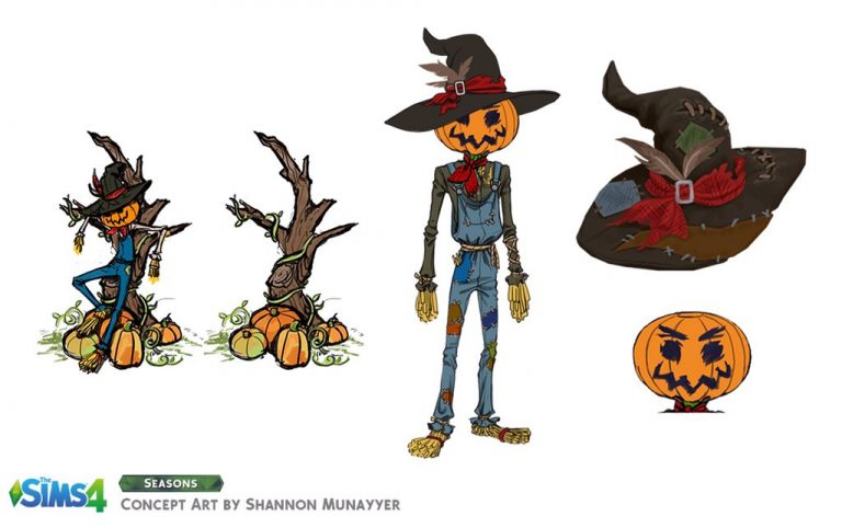 The Sims 4 Seasons: Patchy The Scarecrow Concept Art
