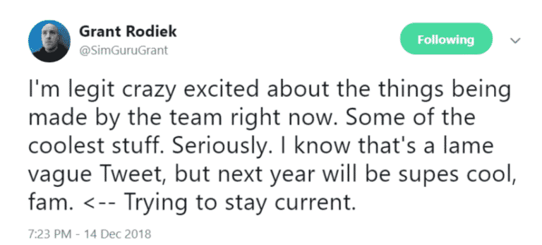 The Sims 4: SimGuruGrant shares a Vague Tweet about 2019 Content