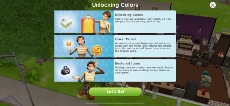 The Sims Mobile: New Update Drastically Lowers Swatch Prices + Grants 150 SimCash for FREE