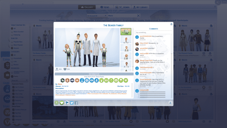 The Sims 4: The Official Beaker Household Now Available on The Gallery