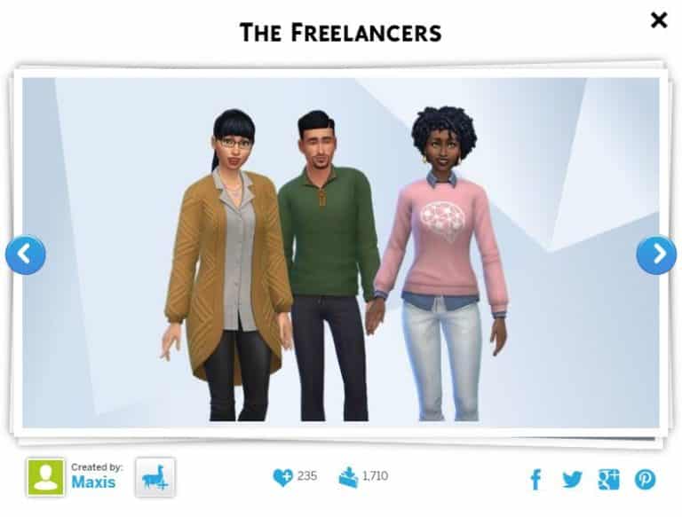 The Sims 4: The Official Freelancers Household Now Available on The Gallery