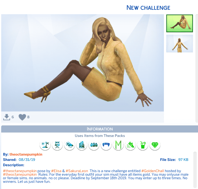 The Sims 4 September Gallery CAS Challenge Highlights