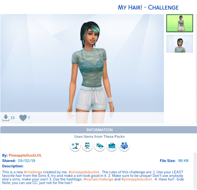 The Sims 4 September Gallery CAS Challenge Highlights