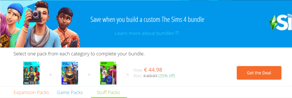 You can now Build A Bundle with The Sims 4 Discover University on