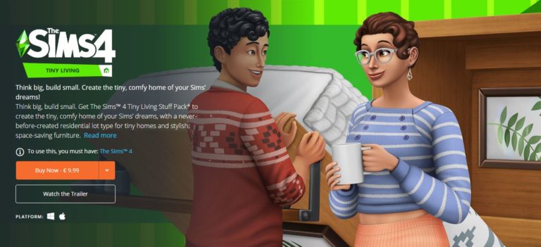 The Sims 4 Tiny Living Stuff Now Available on Origin