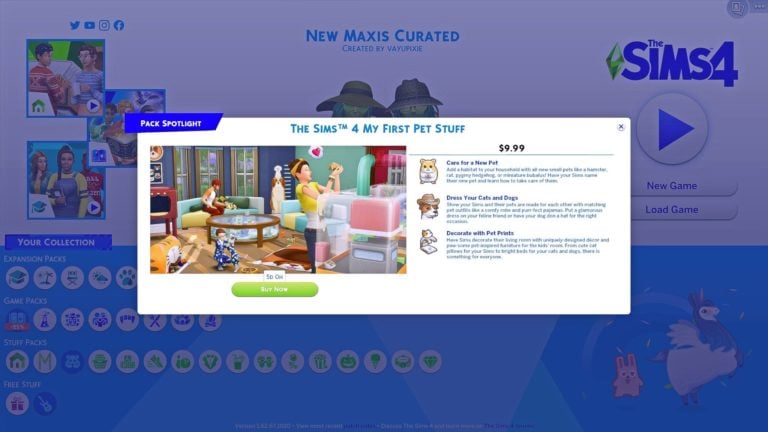 The Sims 4’s Main Menu is now reminding Players that they don’t own certain Packs