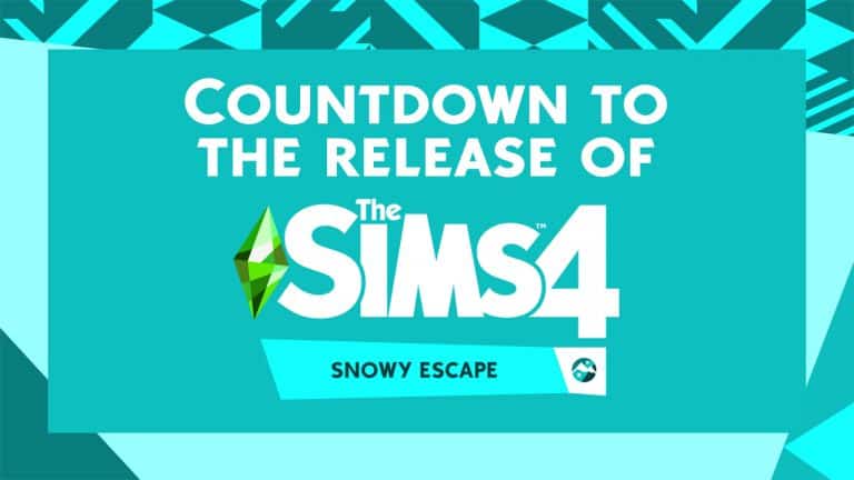 Countdown to the release of The Sims 4 Snowy Escape (PC and Console)
