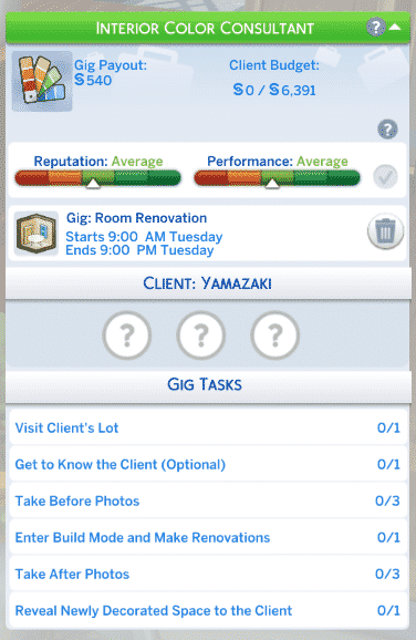 The Sims 4 Interior Decorator career beginner's guide, Professional  reputation and client relationships explained