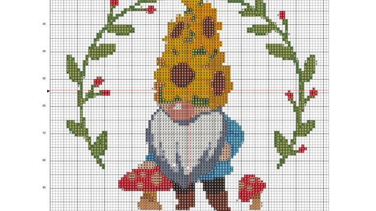 Cross-Stitch Your Own Cottage Living Flower Gnome!
