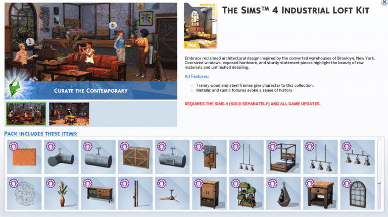 The Sims 4 Industrial Loft Kit: Preview of New Objects
